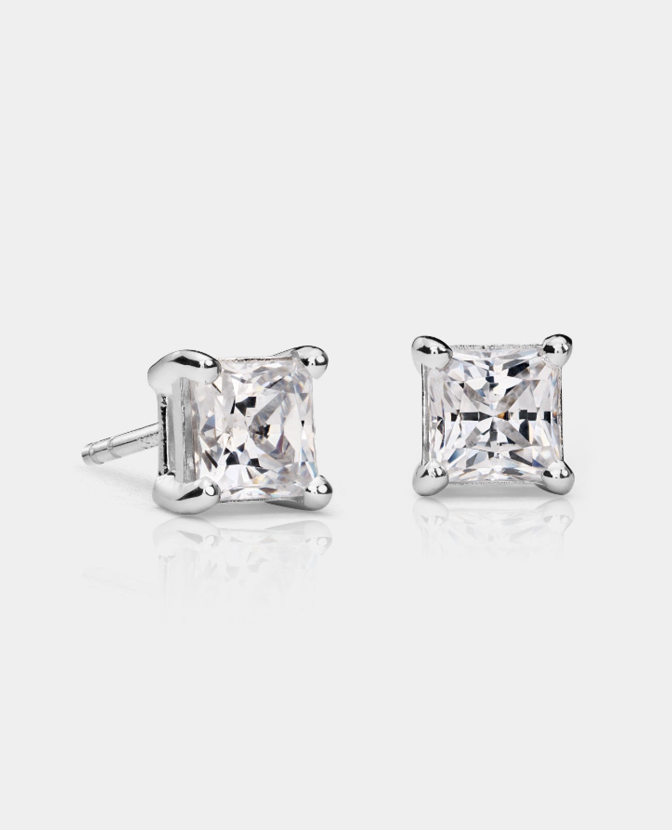 princess cut diamond stud earrings