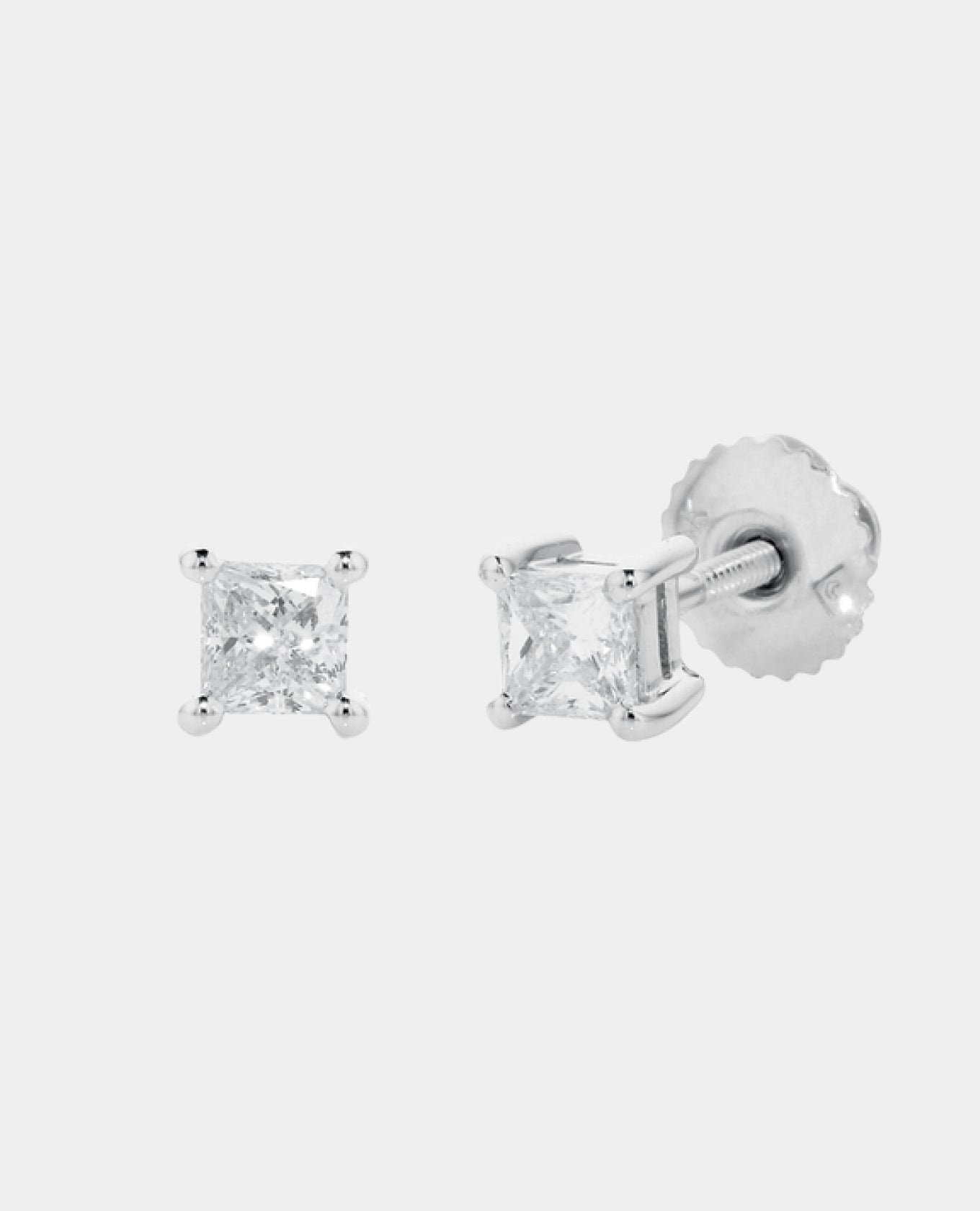 princess cut diamond stud earrings
