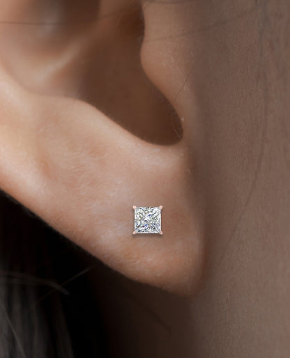 Princess Cut Diamond Stud Earrings