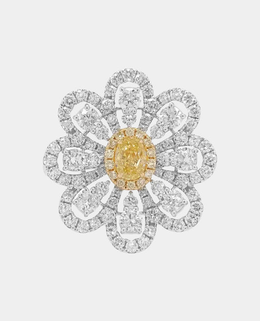 Gold Palladium Yellow Jewelry And Diamond Ring