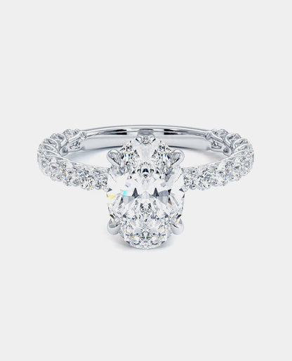 Oval Melody Engagement Ring