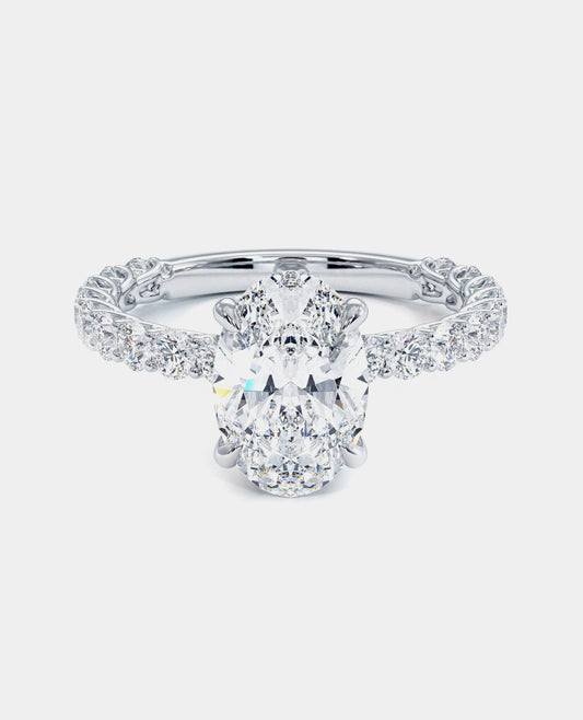 Oval Melody Engagement Ring