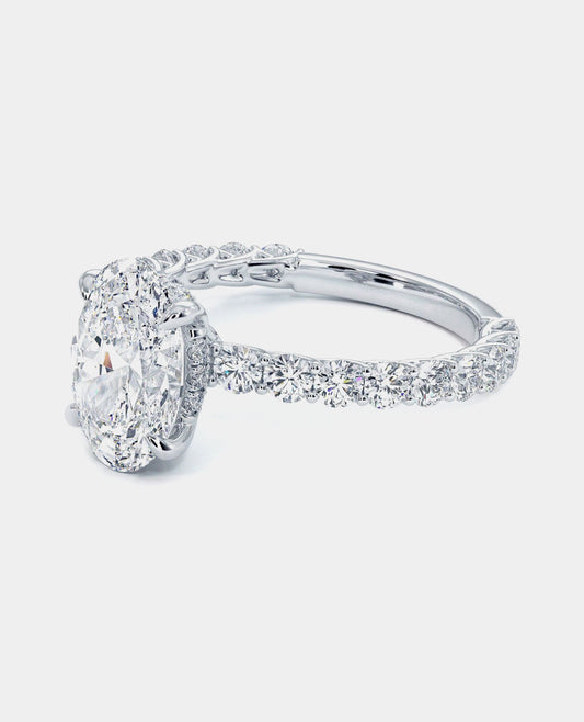 Oval Melody Engagement Ring