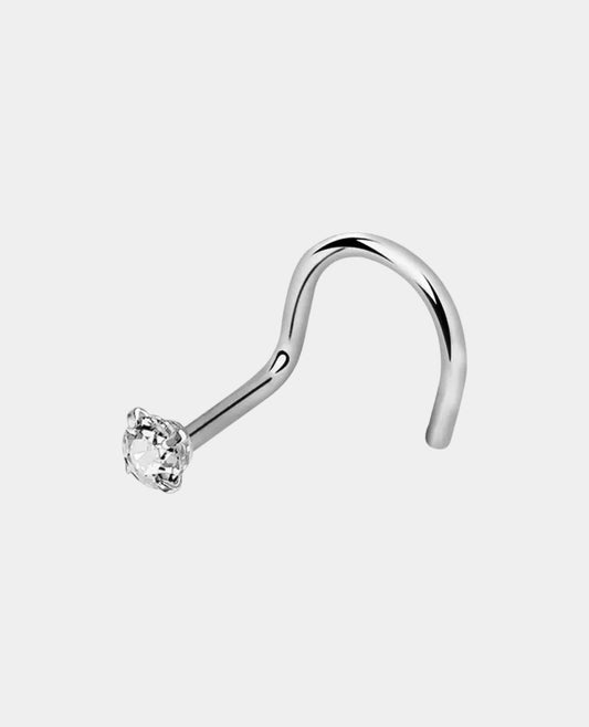 Nose Gem Pronged Corkscrew Stud