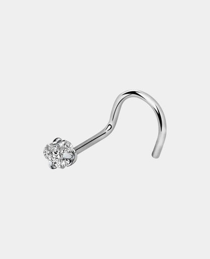Nose Gem Pronged Corkscrew Stud